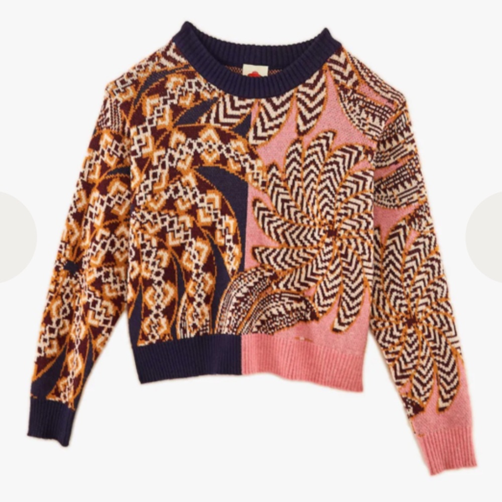 Farm Rio | Mixed Yawanawa Vanahu Sweater Wool Blend | Large New with Tag